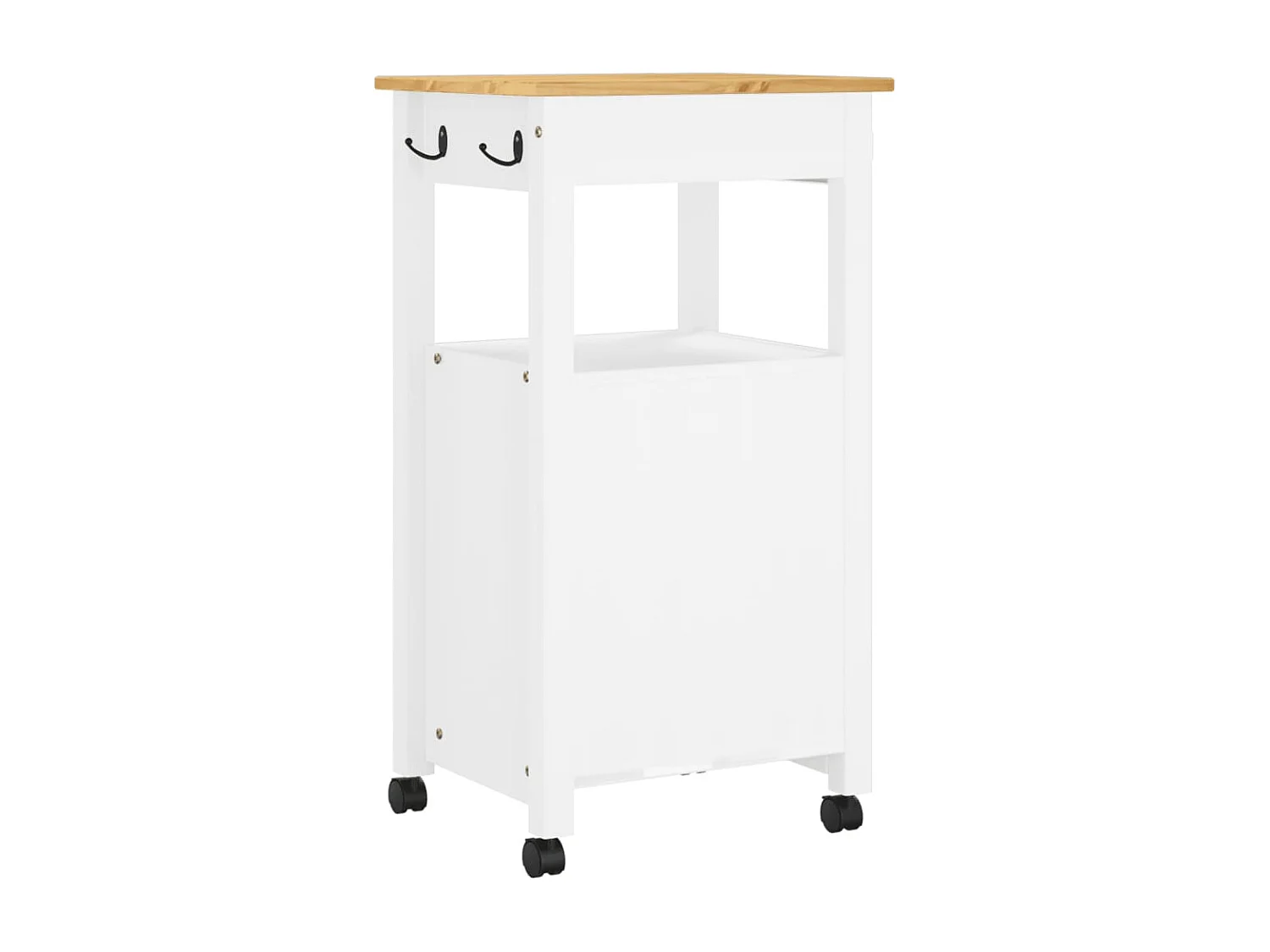 Carrello da Cucina MONZA 48x40x90 cm in Legno Massello di Pino