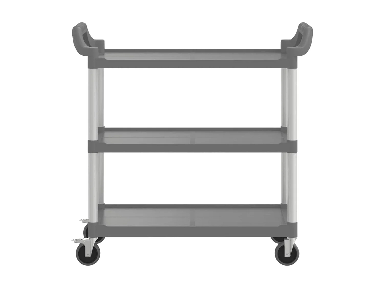 Carrito de 3 niveles aluminio gris 99x50x96 cm