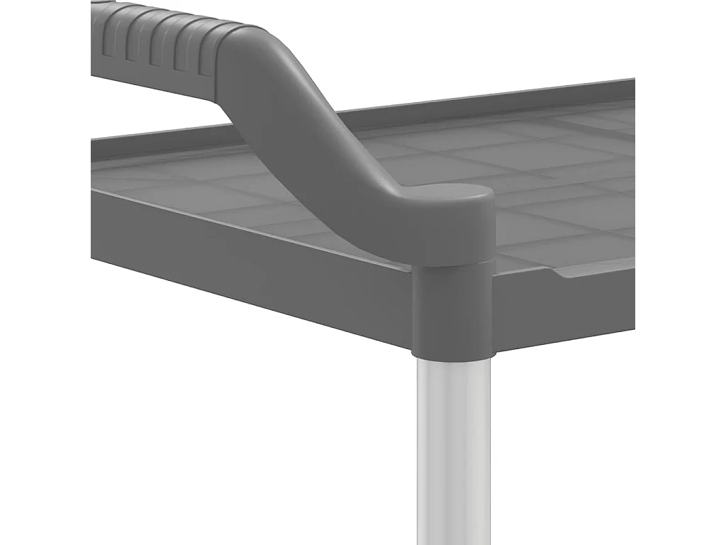 Carrito de 3 niveles aluminio gris 99x50x96 cm