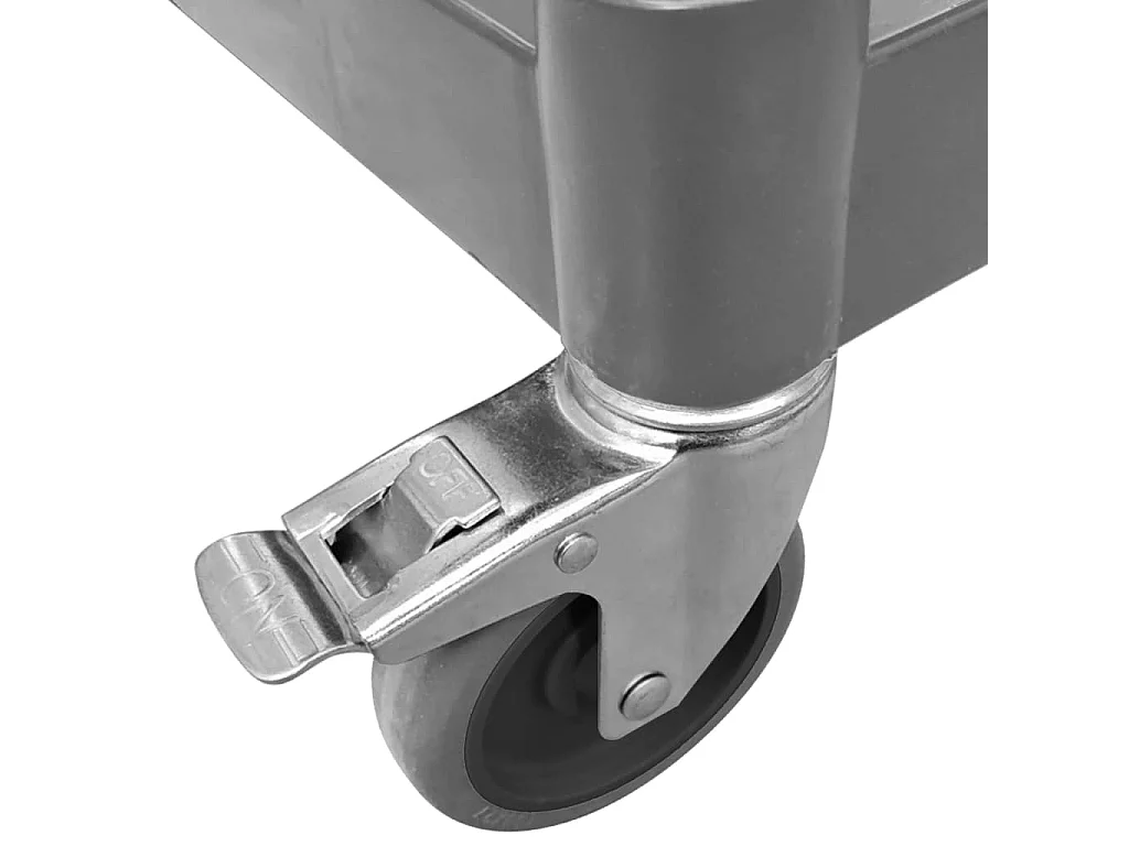 Carrito de 3 niveles aluminio gris 99x50x96 cm