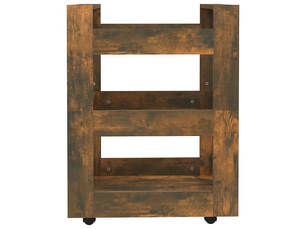 Chariot de cuisine Chêne fumé 60x45x80 cm Bois d'ingénierie