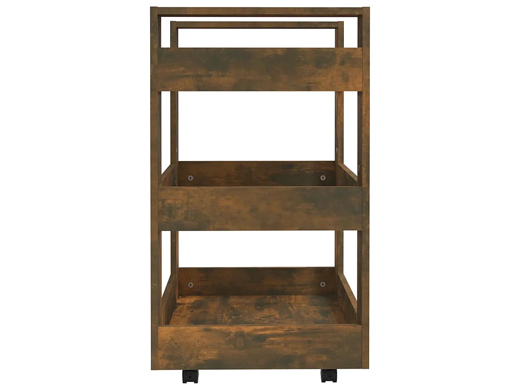 Chariot de cuisine Chêne fumé 60x45x80 cm Bois d'ingénierie