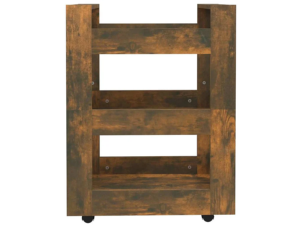 Chariot de cuisine Chêne fumé 60x45x80 cm Bois d'ingénierie