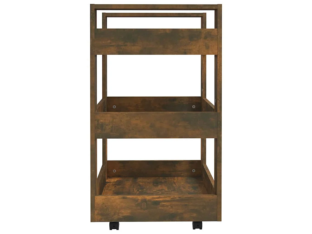 Chariot de cuisine Chêne fumé 60x45x80 cm Bois d'ingénierie