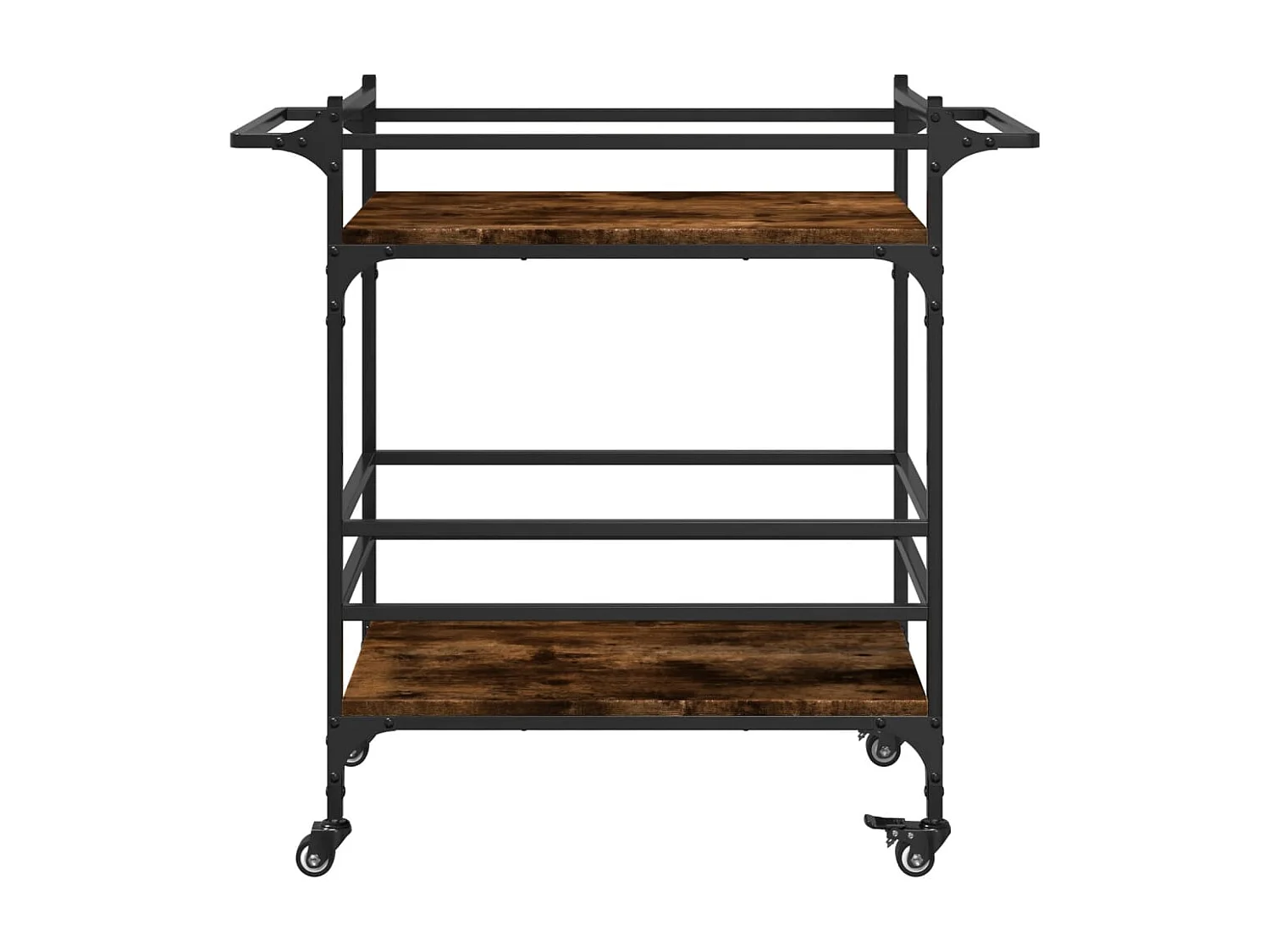 Chariot de cuisine chêne fumé 82x40x78,5 cm bois d'ingénierie