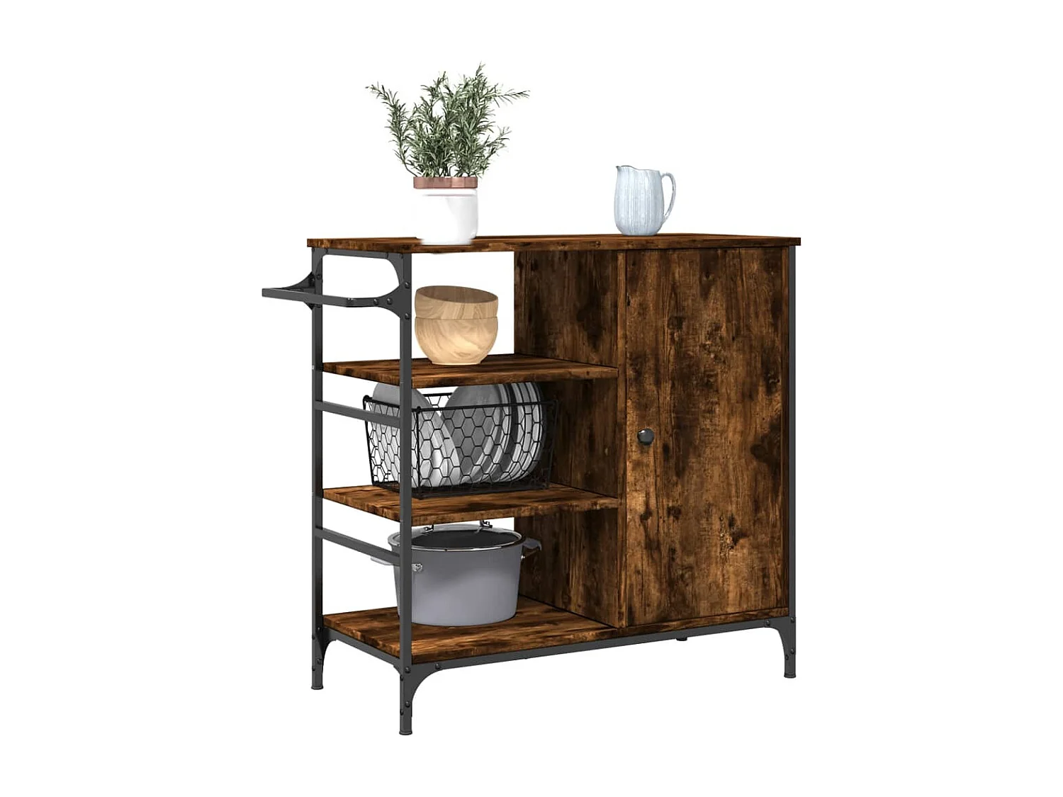 Küchenwagen Räuchereiche 87,5x38,5x84,5 cm Holzwerkstoff