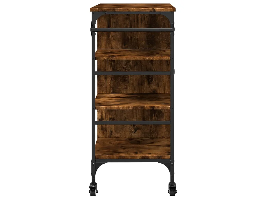 Chariot de cuisine chêne fumé 87,5x38,5x84,5 cm bois ingénierie