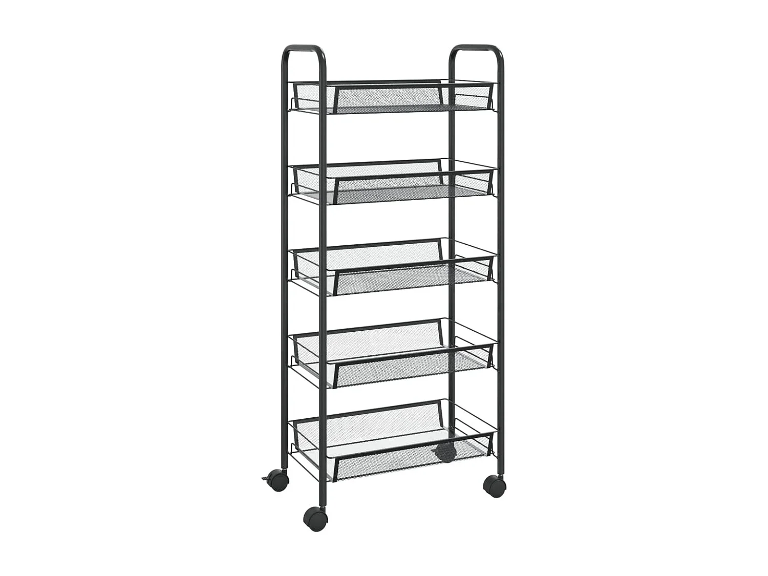 Chariot de cuisine à 5 niveaux Noir 46x26x105 cm Fer