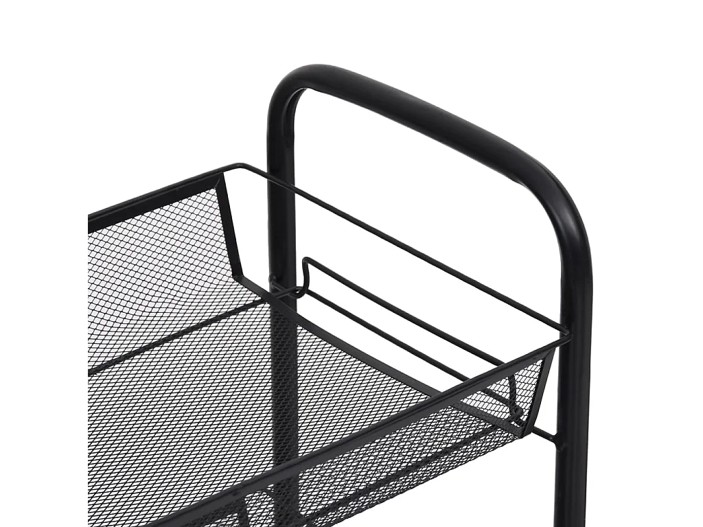 Küchenwagen 5 Etagen Schwarz 46x26x105 cm Eisen