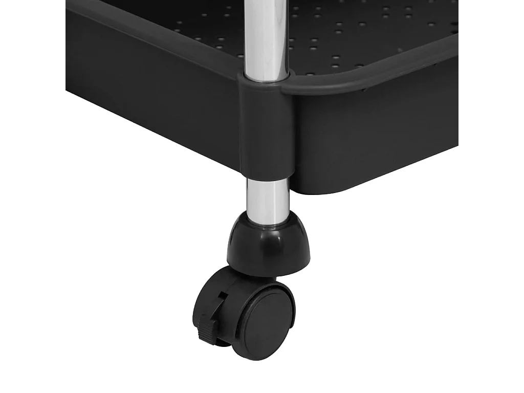 Carrello da Cucina 5 Ripiani Nero 42x29x128 cm Ferro e ABS