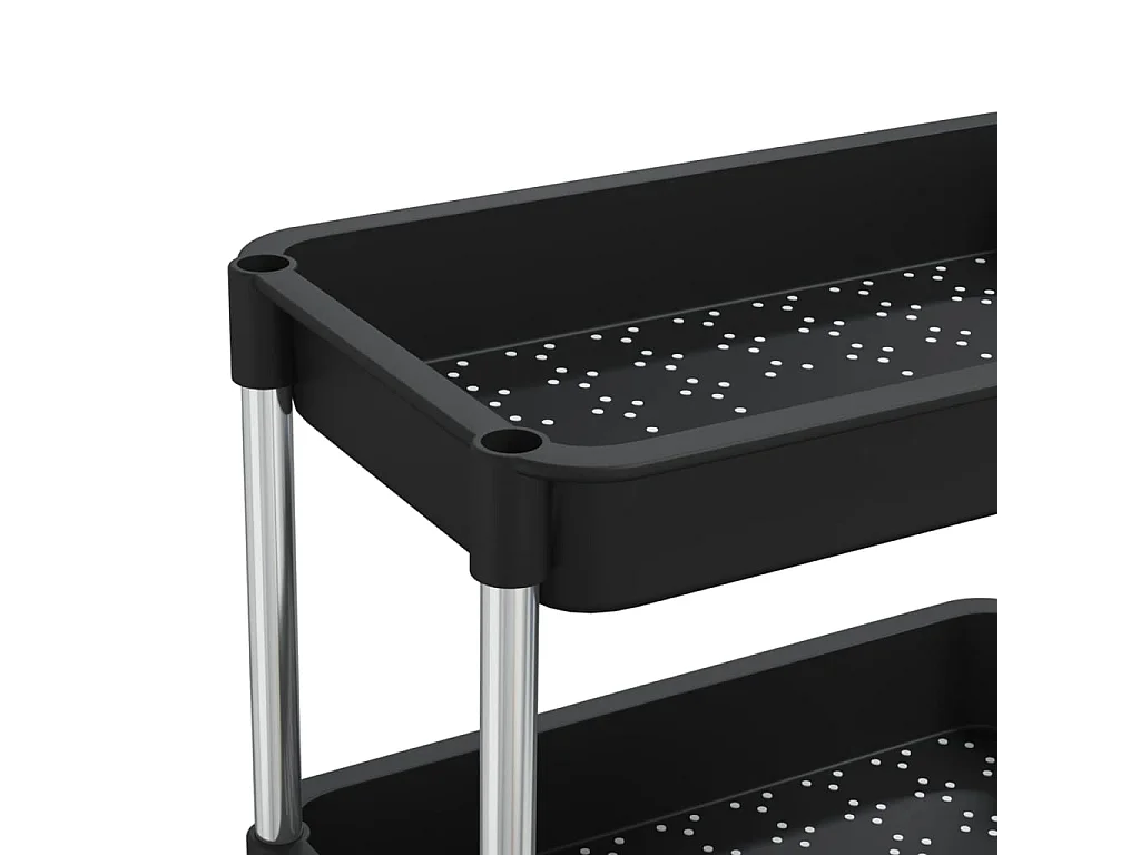 Küchenwagen 5 Etagen Schwarz 42x29x128 cm Eisen und ABS