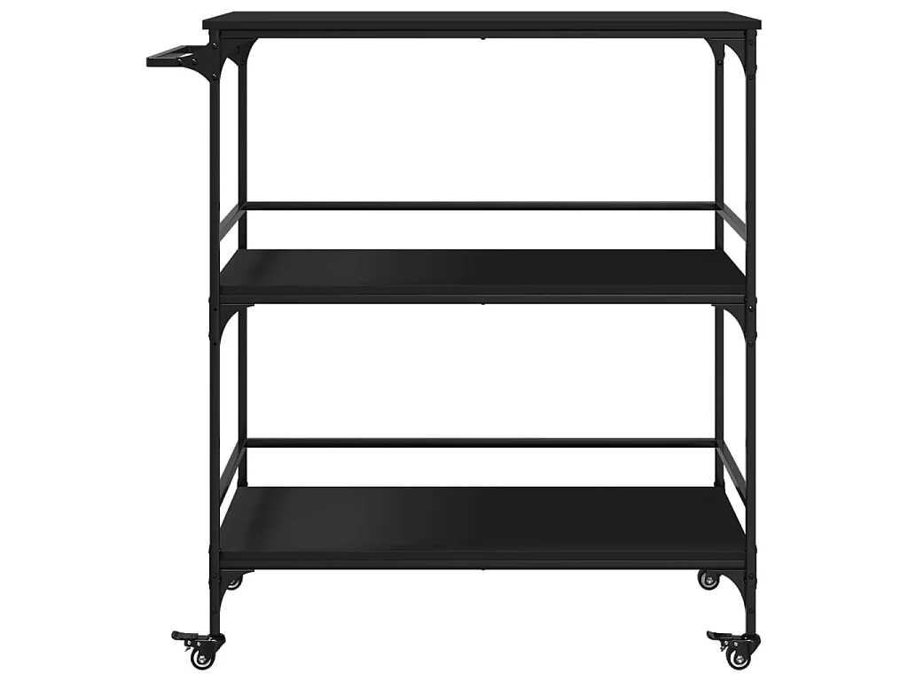 Chariot de cuisine noir 100,5x50x105 cm bois d'ingénierie