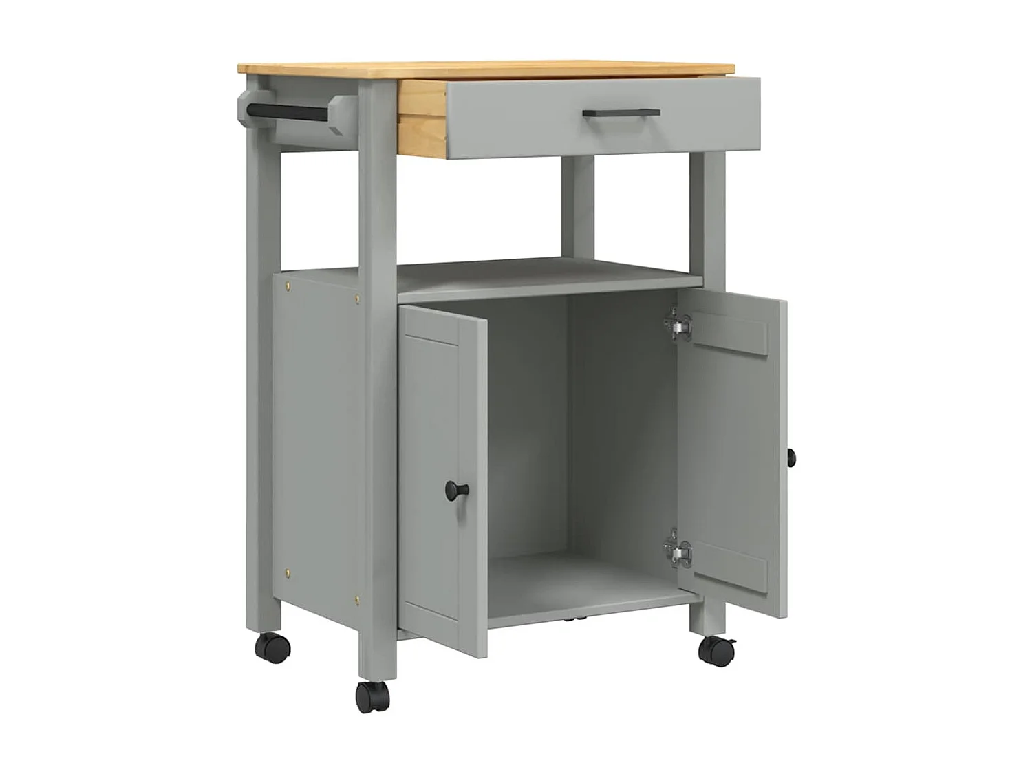 Chariot de cuisine MONZA 60x40x88,5 cm bois massif de pin