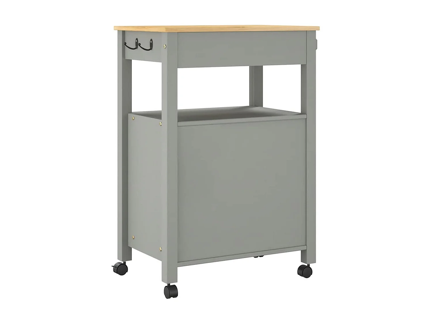 Chariot de cuisine MONZA 60x40x88,5 cm bois massif de pin