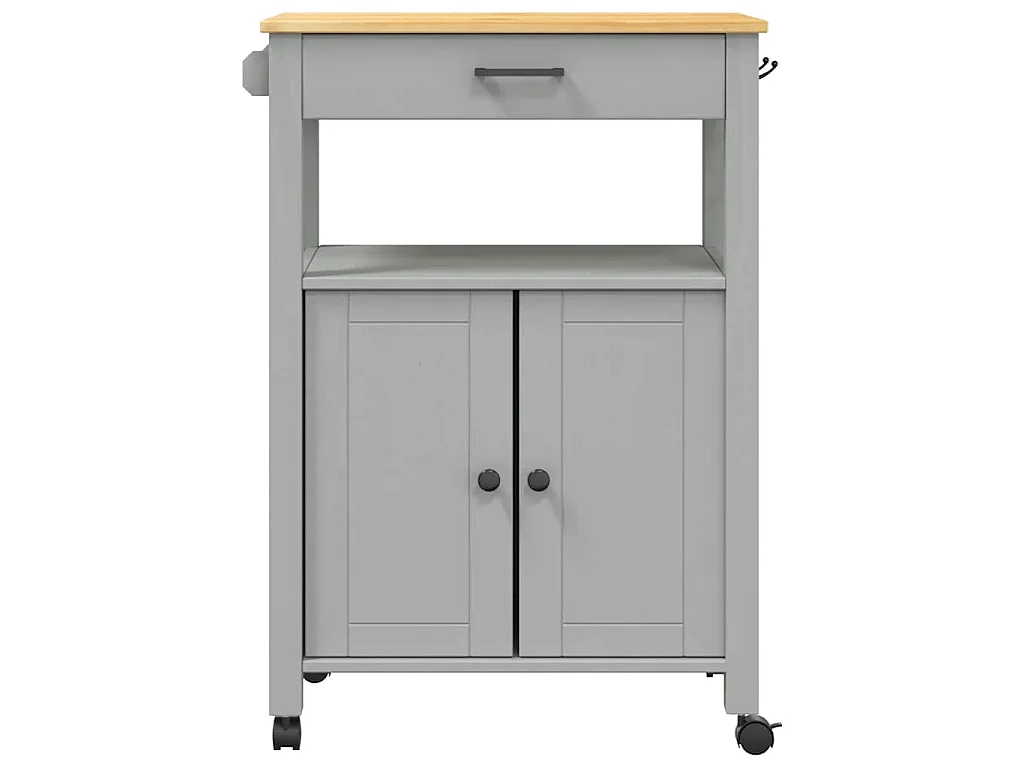 Wózek Kuchenny MONZA 60x40x90 cm Z Litego Drewna Sosnowego - Pojemny i Solidny