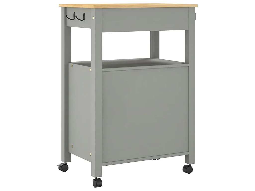 Wózek Kuchenny MONZA 60x40x90 cm Z Litego Drewna Sosnowego - Pojemny i Solidny