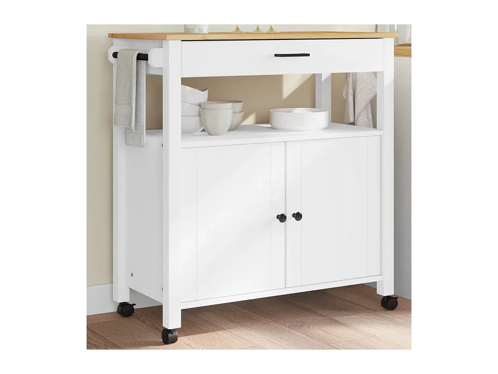 Chariot de cuisine MONZA 84x40x90 cm bois massif de pin