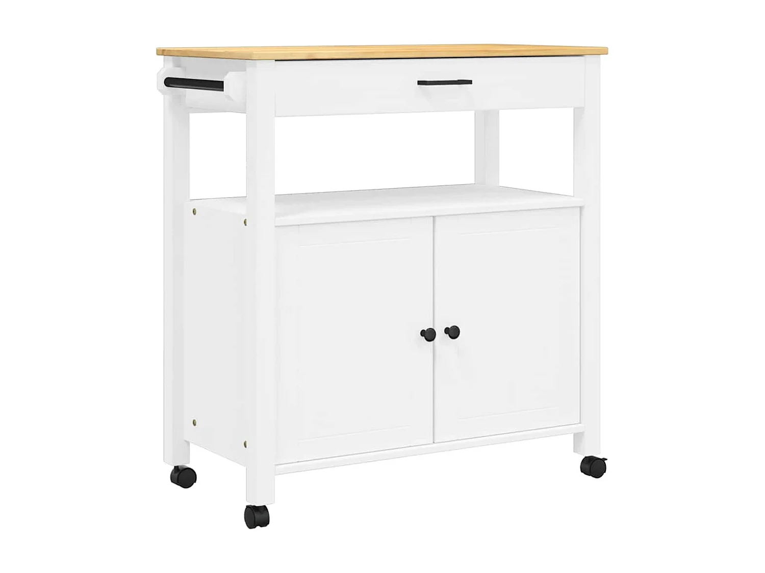 Chariot de cuisine MONZA 84x40x88,5 cm bois massif de pin