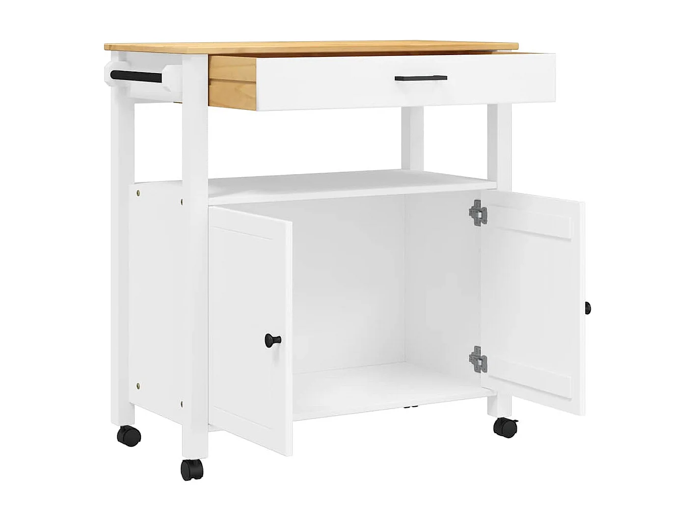 Chariot de cuisine MONZA 84x40x88,5 cm bois massif de pin