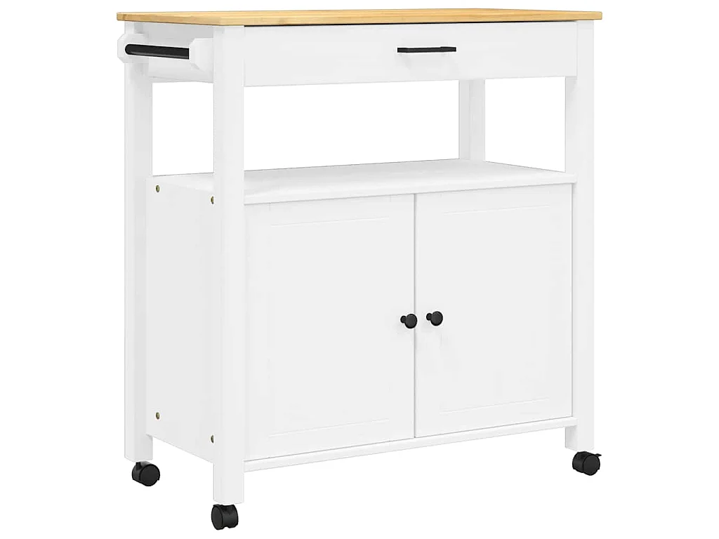 Chariot de cuisine MONZA 84x40x88,5 cm bois massif de pin