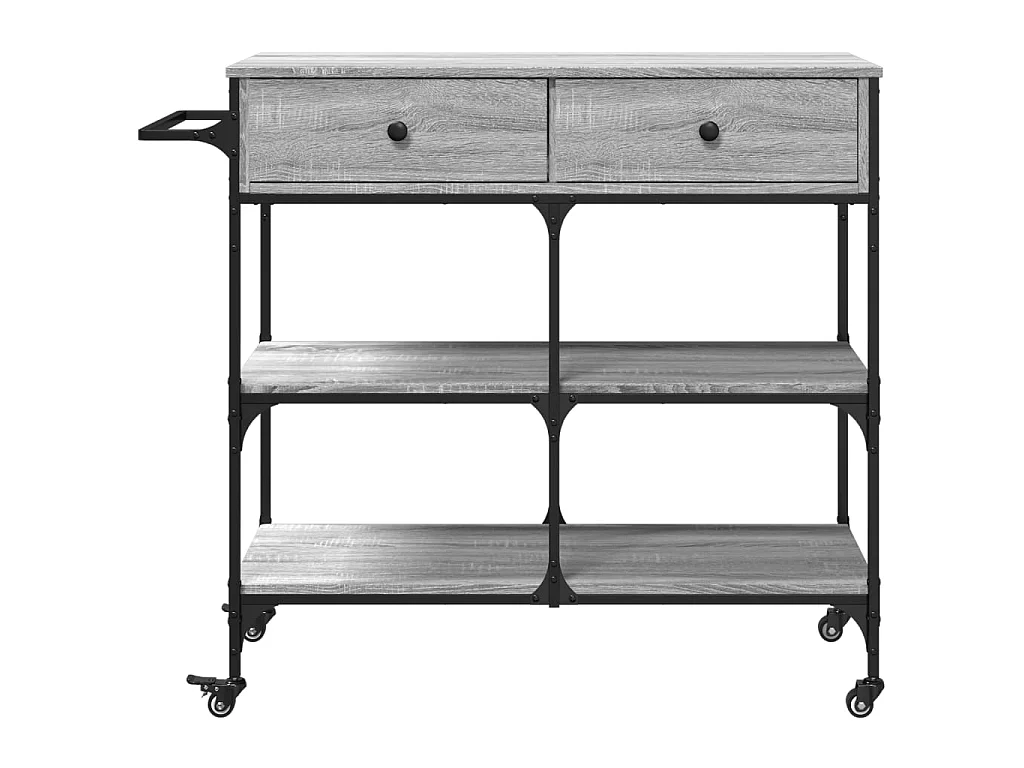 Carrinho de cozinha 105x42x95 cm derivados madeira cinza sonoma
