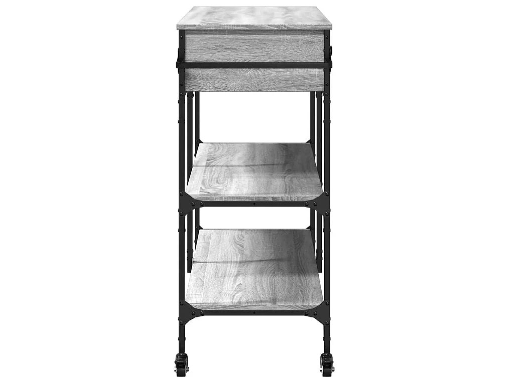 Carrinho de cozinha 105x42x95 cm derivados madeira cinza sonoma