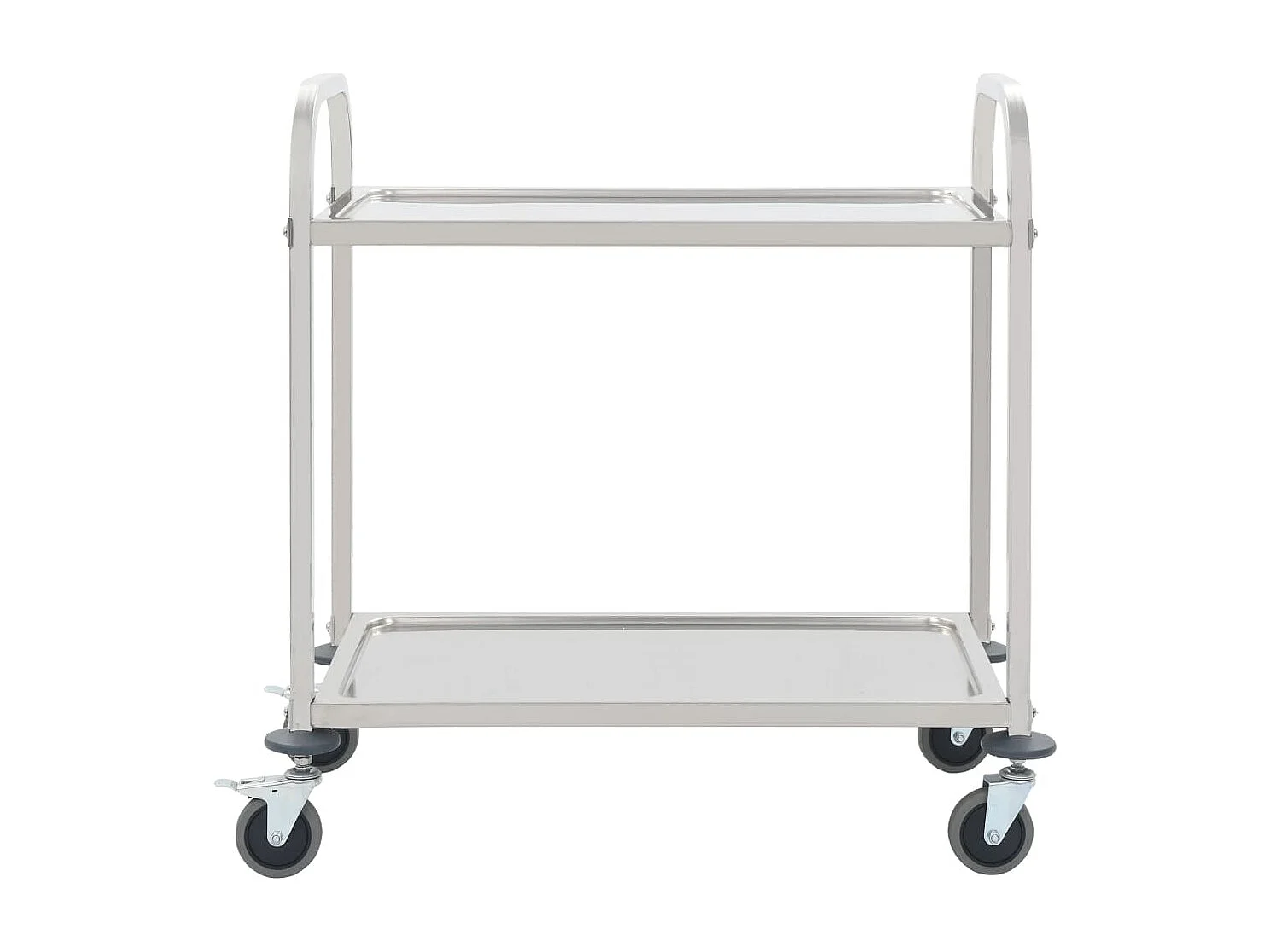 Chariot de cuisine à 2 niveaux 96,5x55x90 cm Acier inoxydable