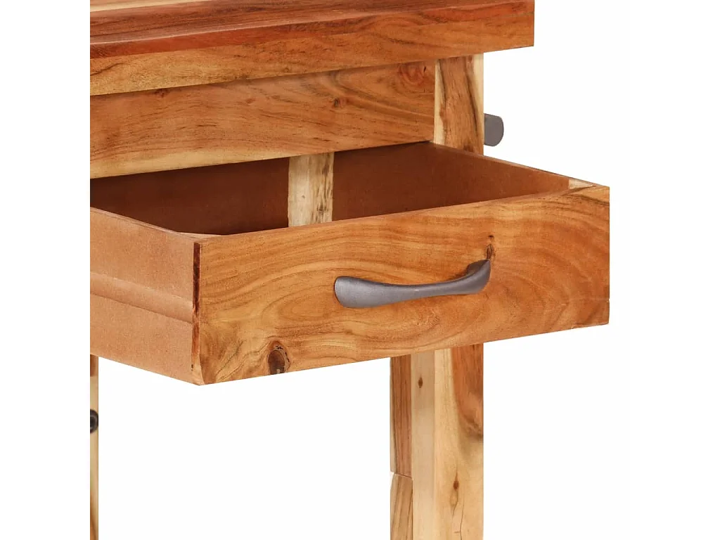 Chariot de cuisine 55x55x89 cm bois massif d'acacia