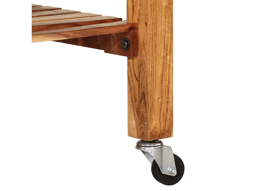 Chariot de cuisine 55x55x89 cm bois massif d'acacia