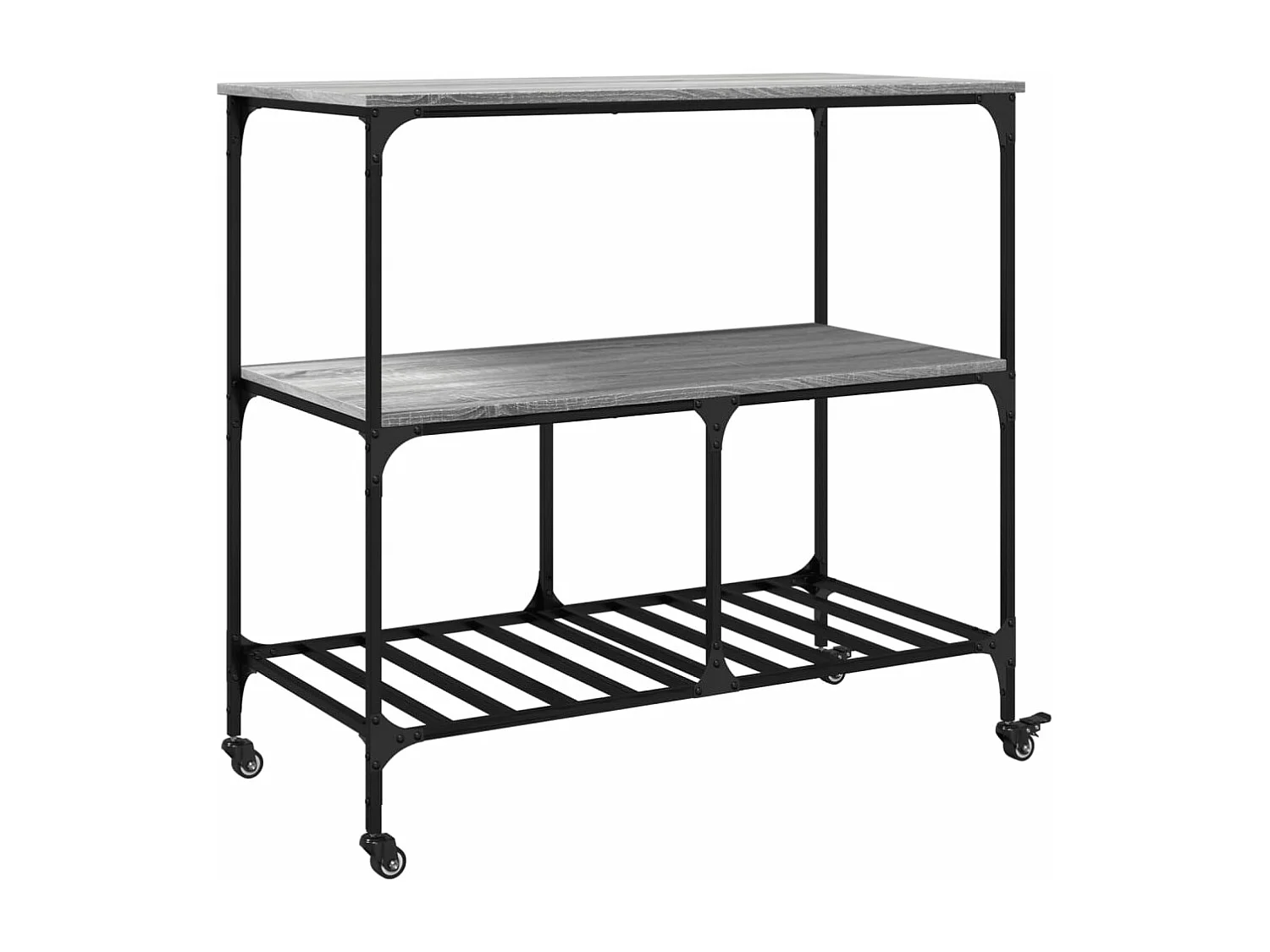 Carrito de cocina madera ingeniería gris Sonoma 100x50x95 cm