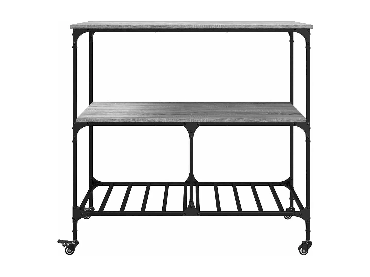 Chariot de cuisine sonoma gris 100x50x95 cm bois d'ingénierie
