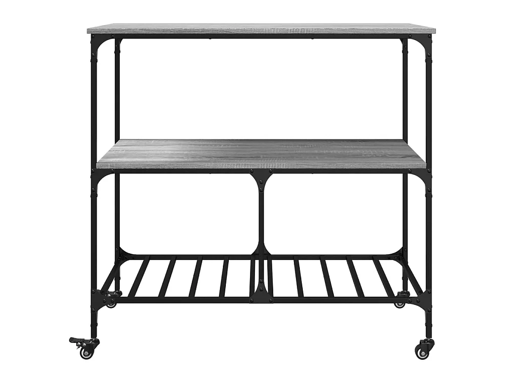 Chariot de cuisine sonoma gris 100x50x95 cm bois d'ingénierie