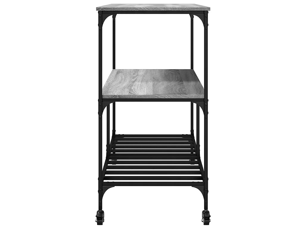 Chariot de cuisine sonoma gris 100x50x95 cm bois d'ingénierie