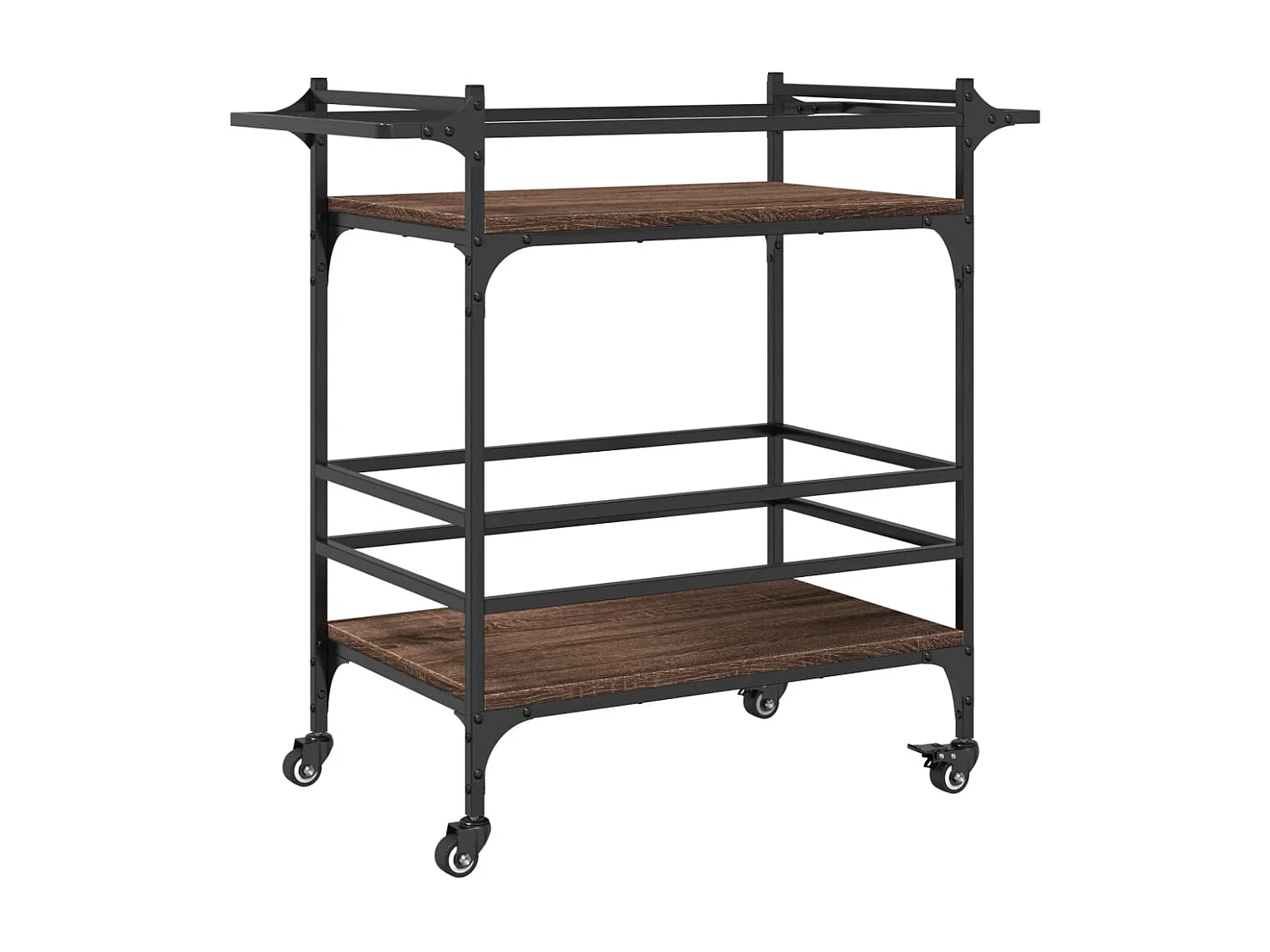 Chariot de cuisine chêne marron 82x40x78,5 cm bois d'ingénierie