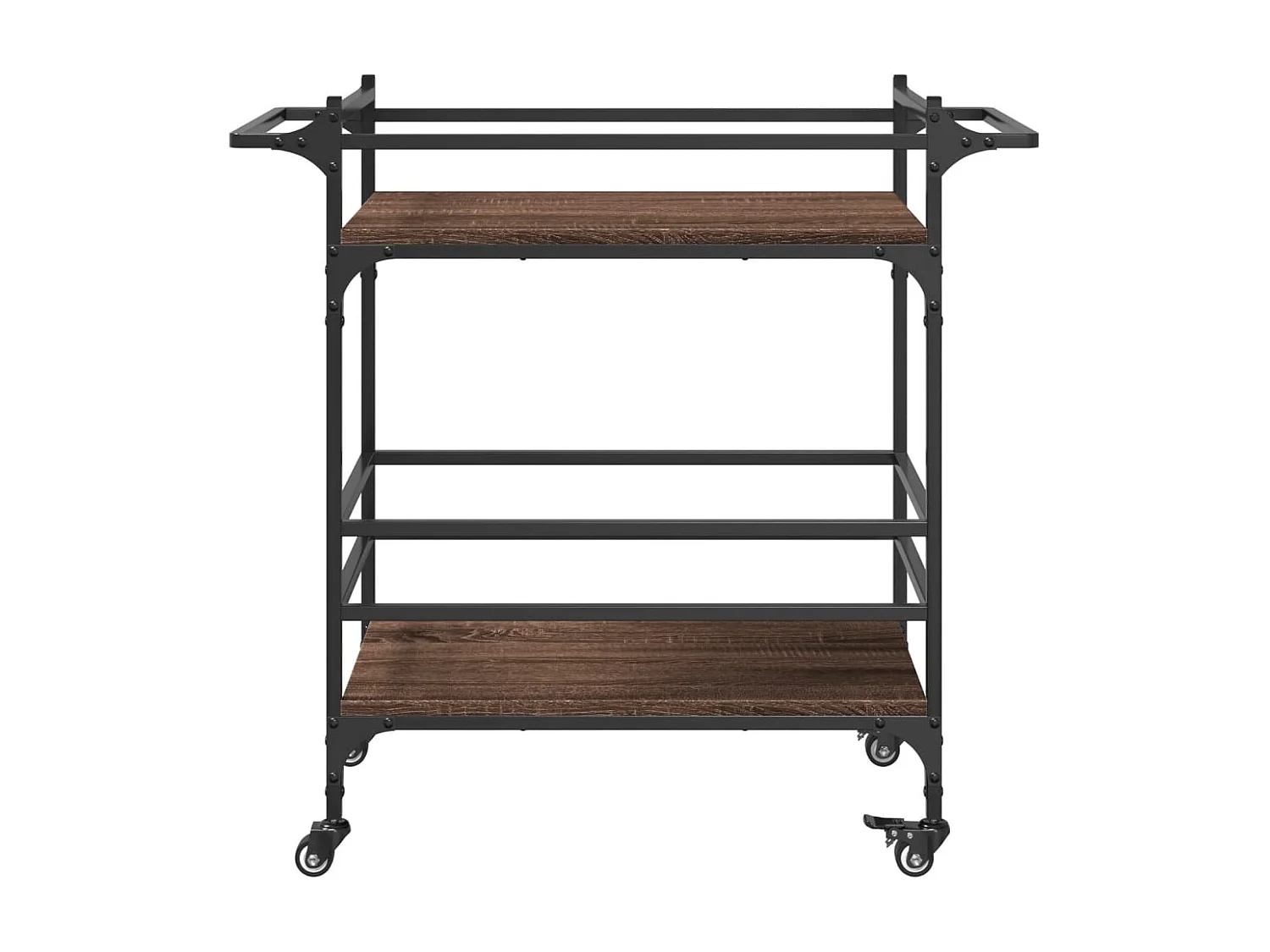 Chariot de cuisine chêne marron 82x40x78,5 cm bois d'ingénierie