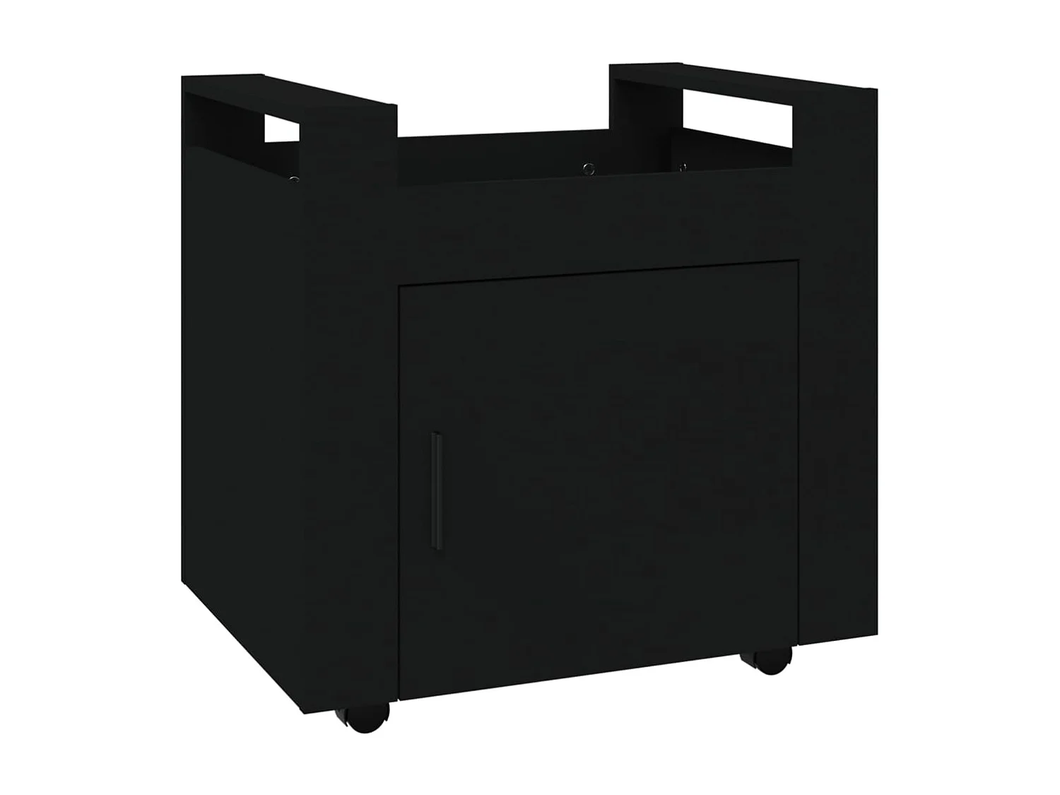 Trólei de secretária 60x45x60 cm derivados de madeira preto