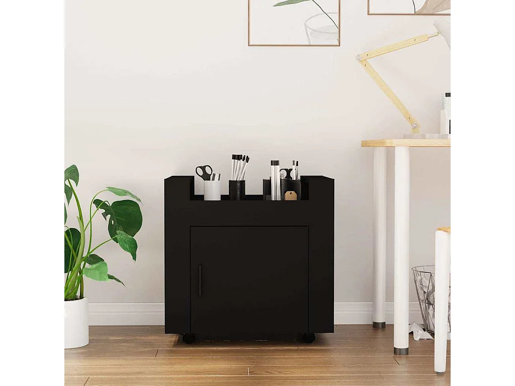 Bureaukastje 60x45x60 cm bewerkt hout zwart