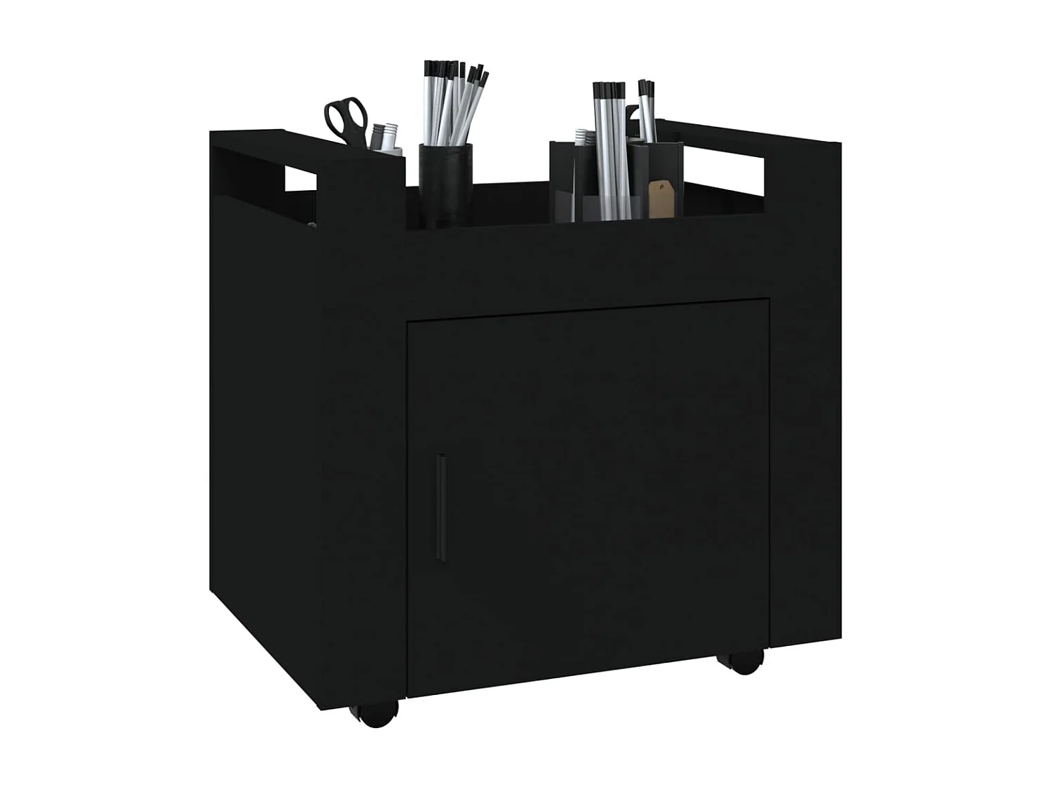 Bureaukastje 60x45x60 cm bewerkt hout zwart