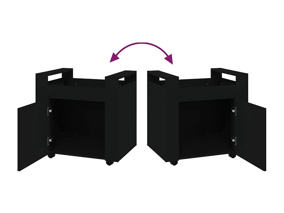 Bureaukastje 60x45x60 cm bewerkt hout zwart