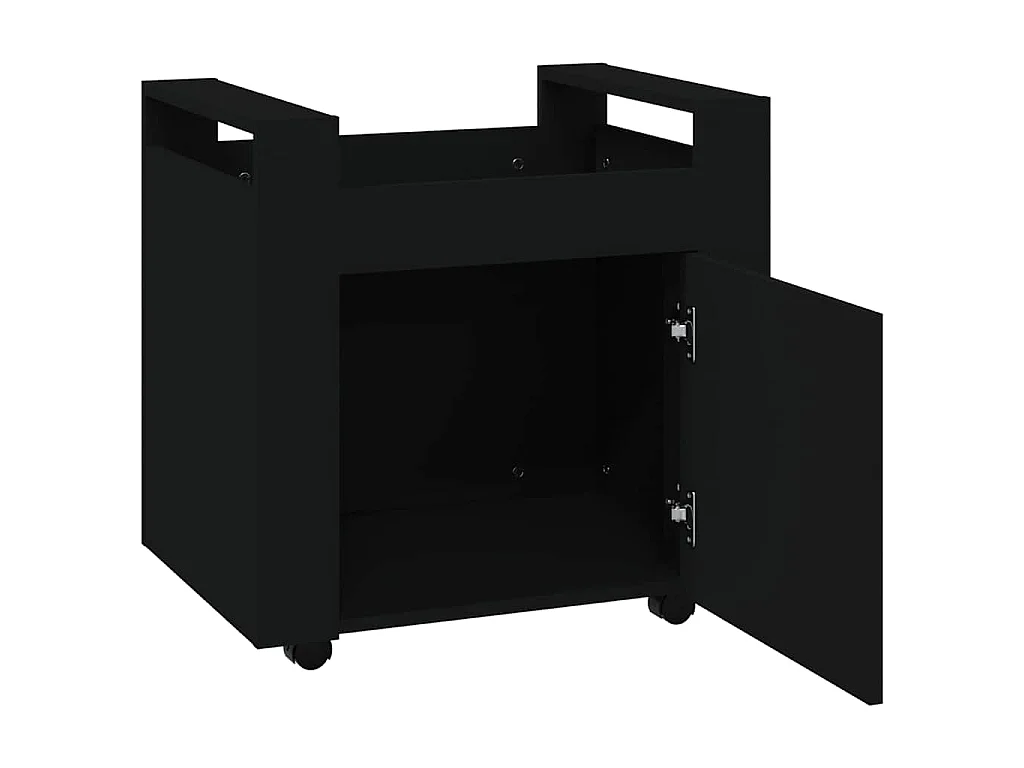 Chariot de bureau Noir 60x45x60 cm Bois d'ingénierie