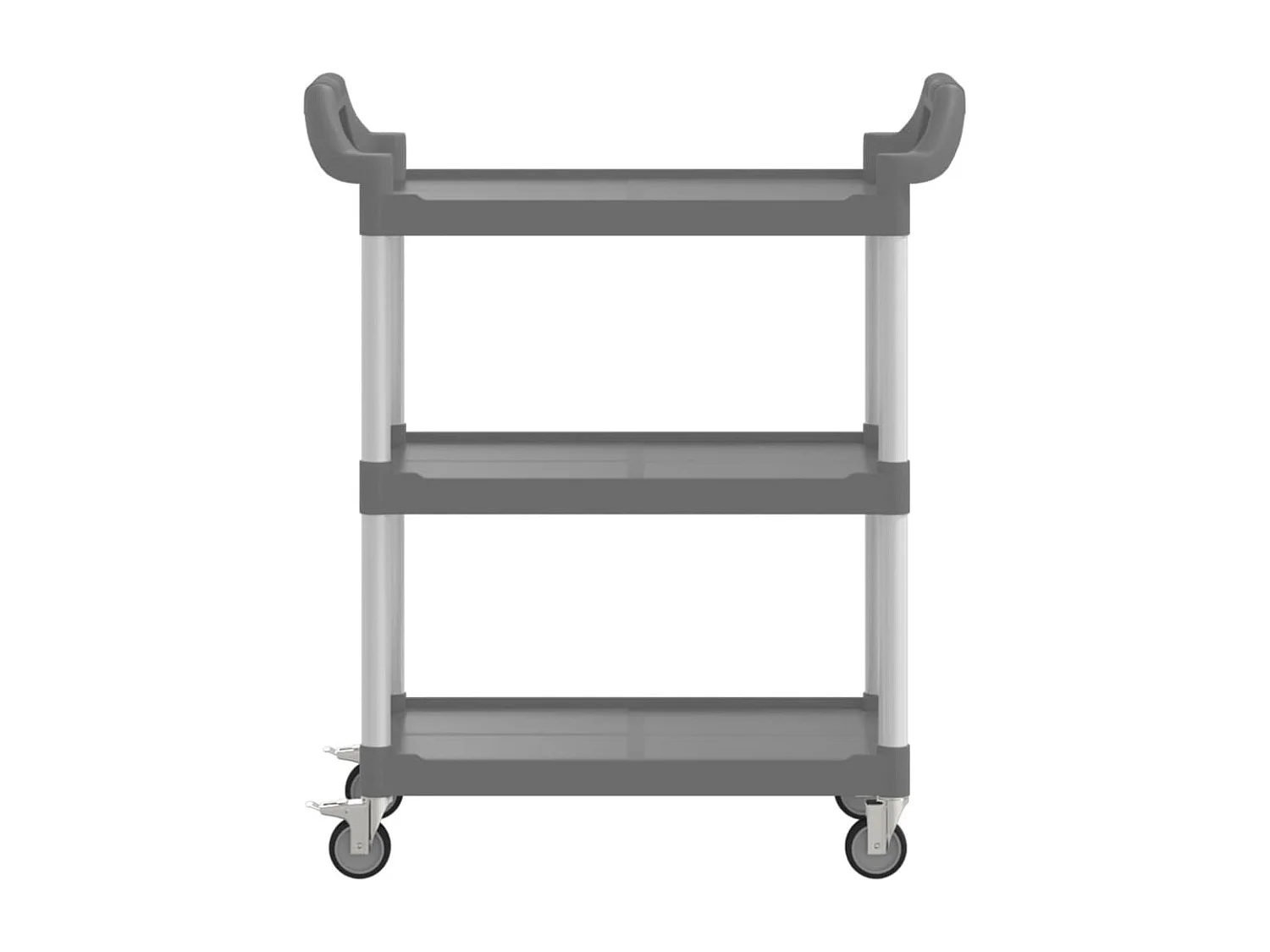 Trolley 3-laags 81x41x92 cm aluminium grijs