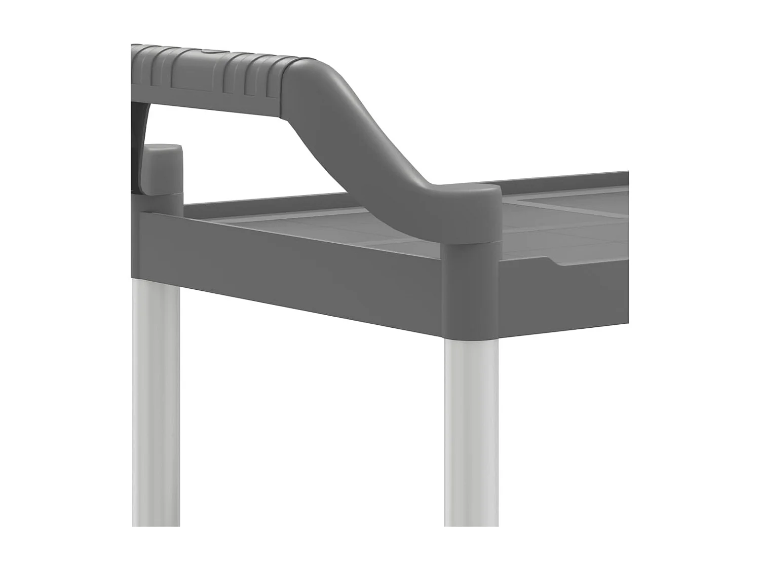 Trolley 3-laags 81x41x92 cm aluminium grijs