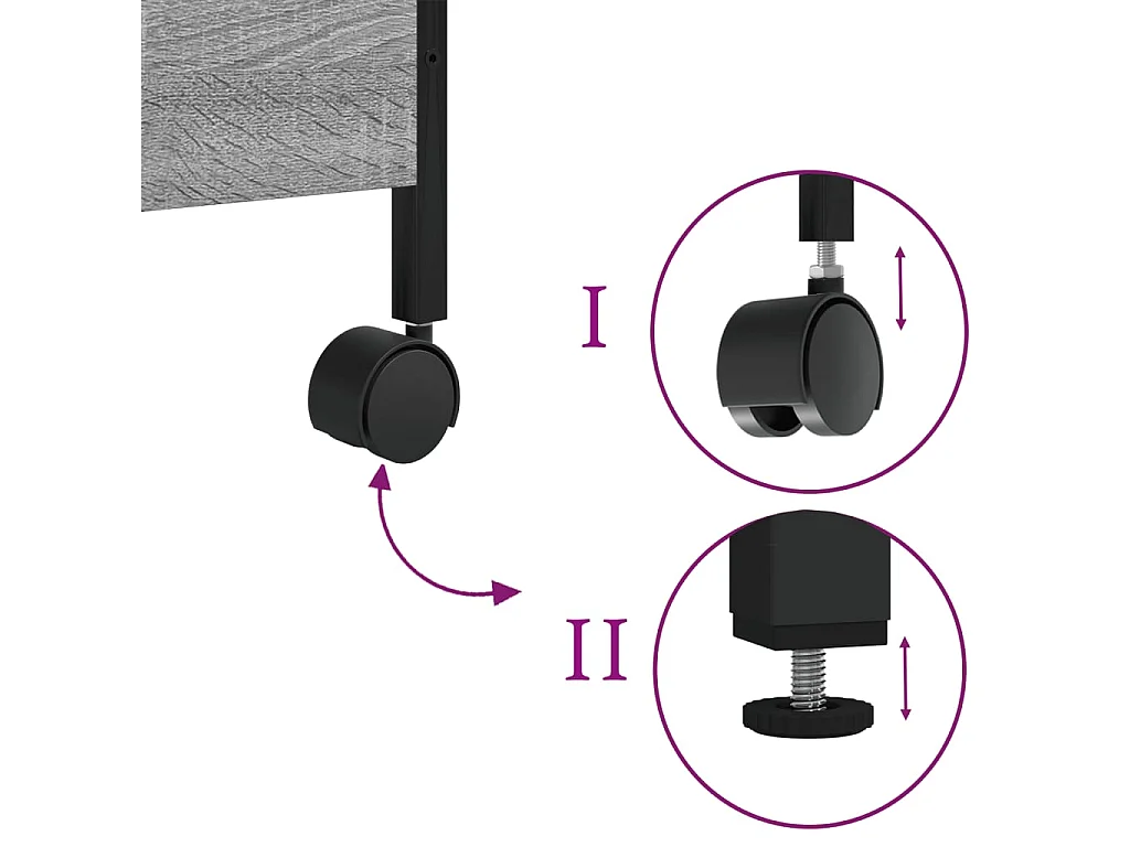 Keukentrolley 50x30x70 cm bewerkt hout grijs sonoma eikenkleur