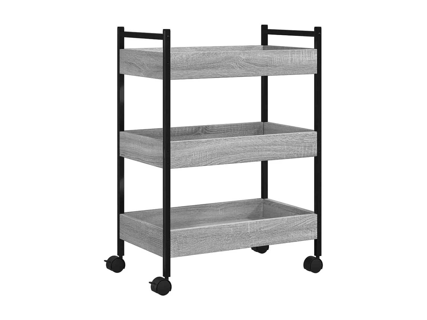 Chariot de cuisine sonoma gris 50x30x70 cm bois d'ingénierie
