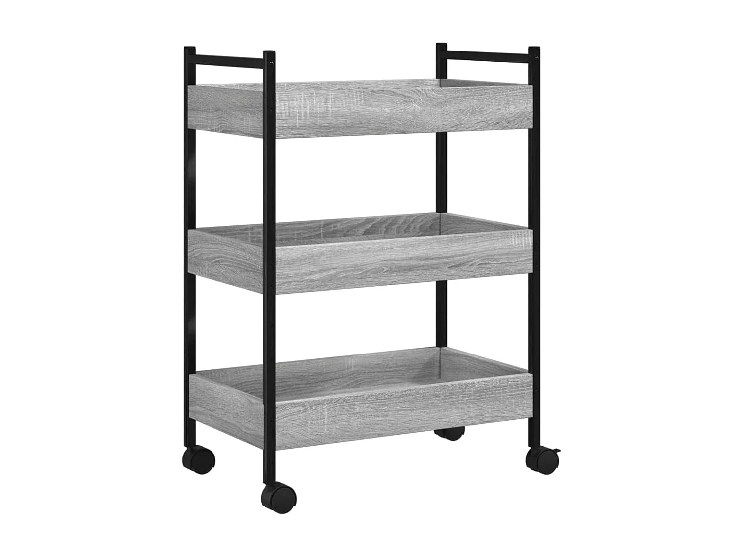 Chariot de cuisine sonoma gris 50x30x70 cm bois d'ingénierie