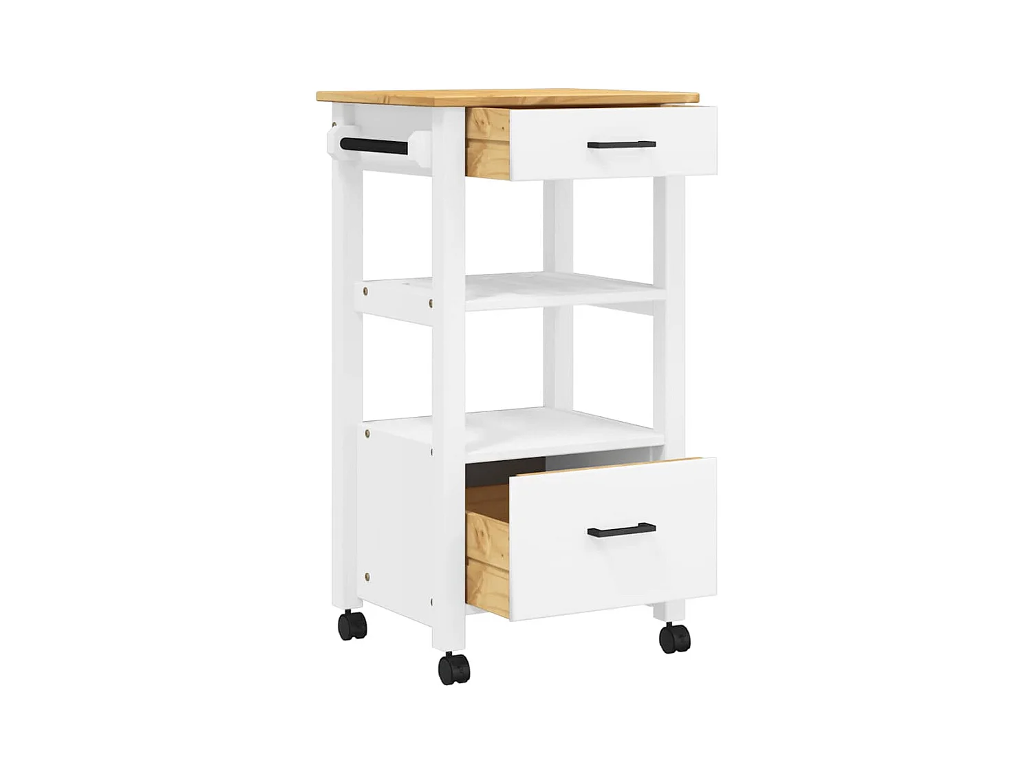 Chariot de cuisine MONZA 48x40x88,5 cm bois massif de pin