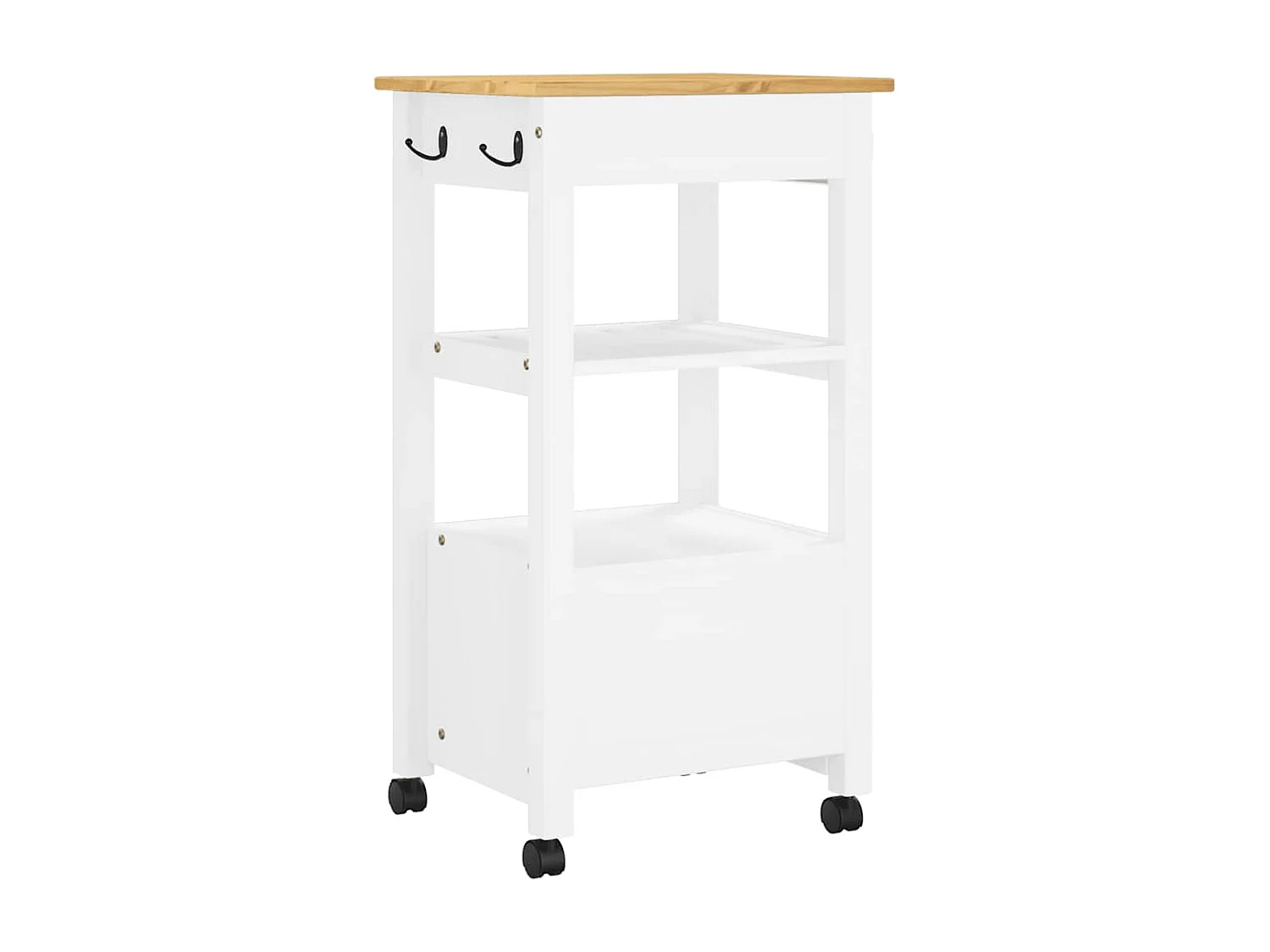 Chariot de cuisine MONZA 48x40x88,5 cm bois massif de pin