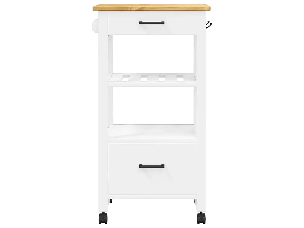 Chariot de cuisine MONZA 48x40x88,5 cm bois massif de pin