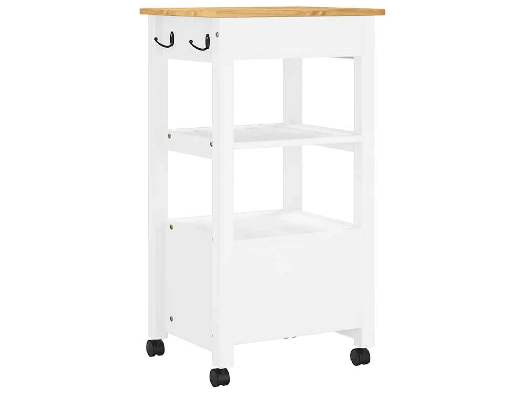 Chariot de cuisine MONZA 48x40x88,5 cm bois massif de pin