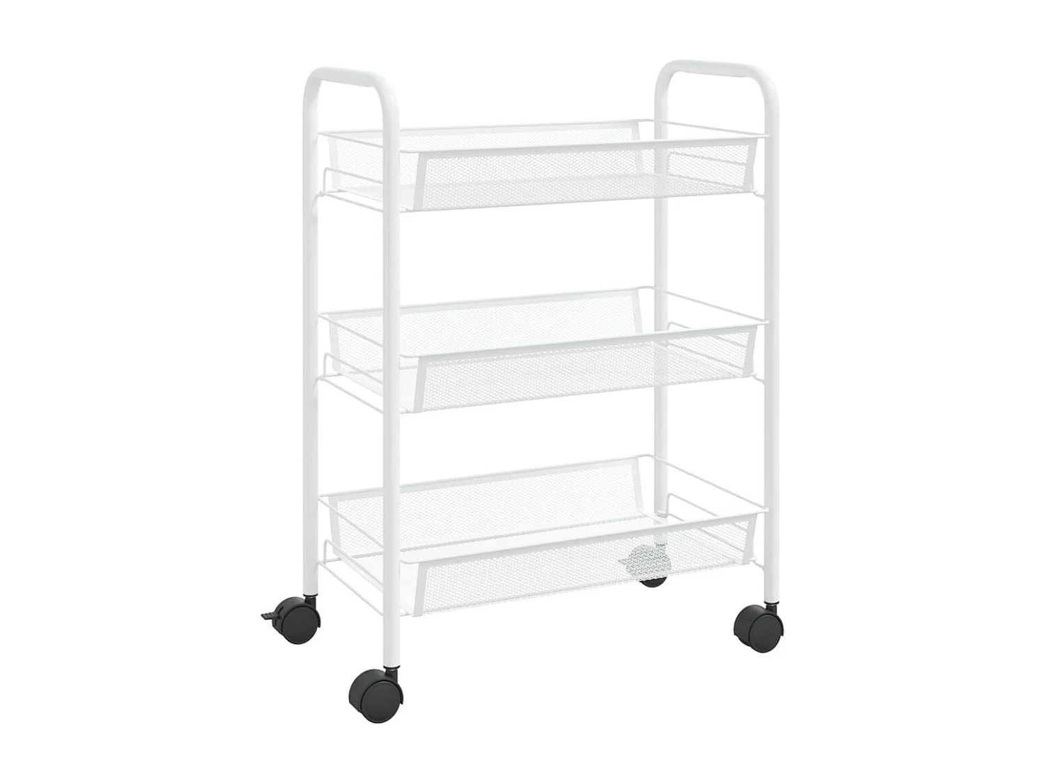 Carrito de cocina 3 niveles hierro blanco 46x26x64 cm